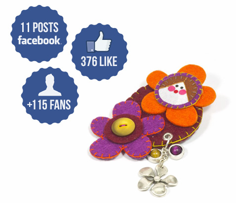 Illustration des statistiques Facebook de la page : 10 posts, 485 likes, +100 fans